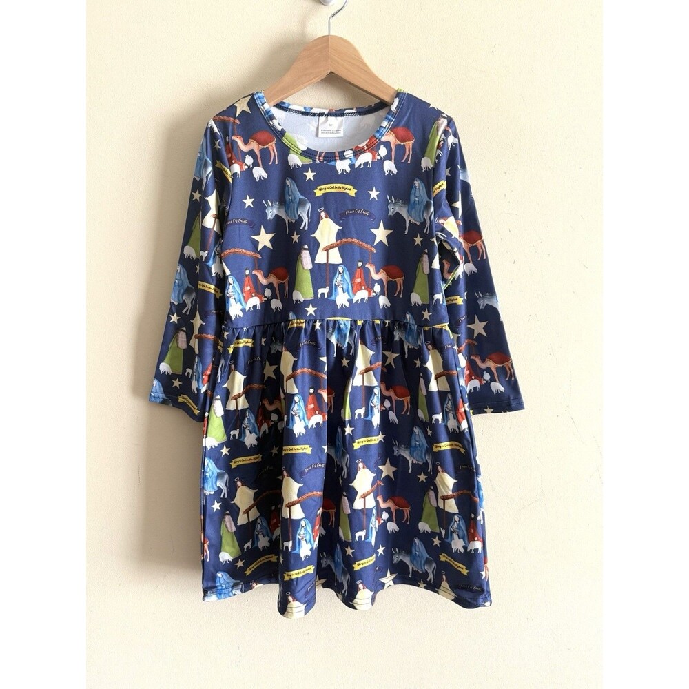 Girls Boutique ‎ Holiday Dress Christmas Nativity Scene Religious 2T 2Y